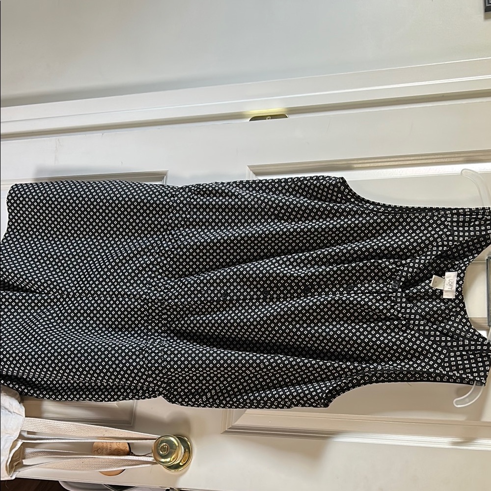 LOFT Black and White Polka Dot Romper
